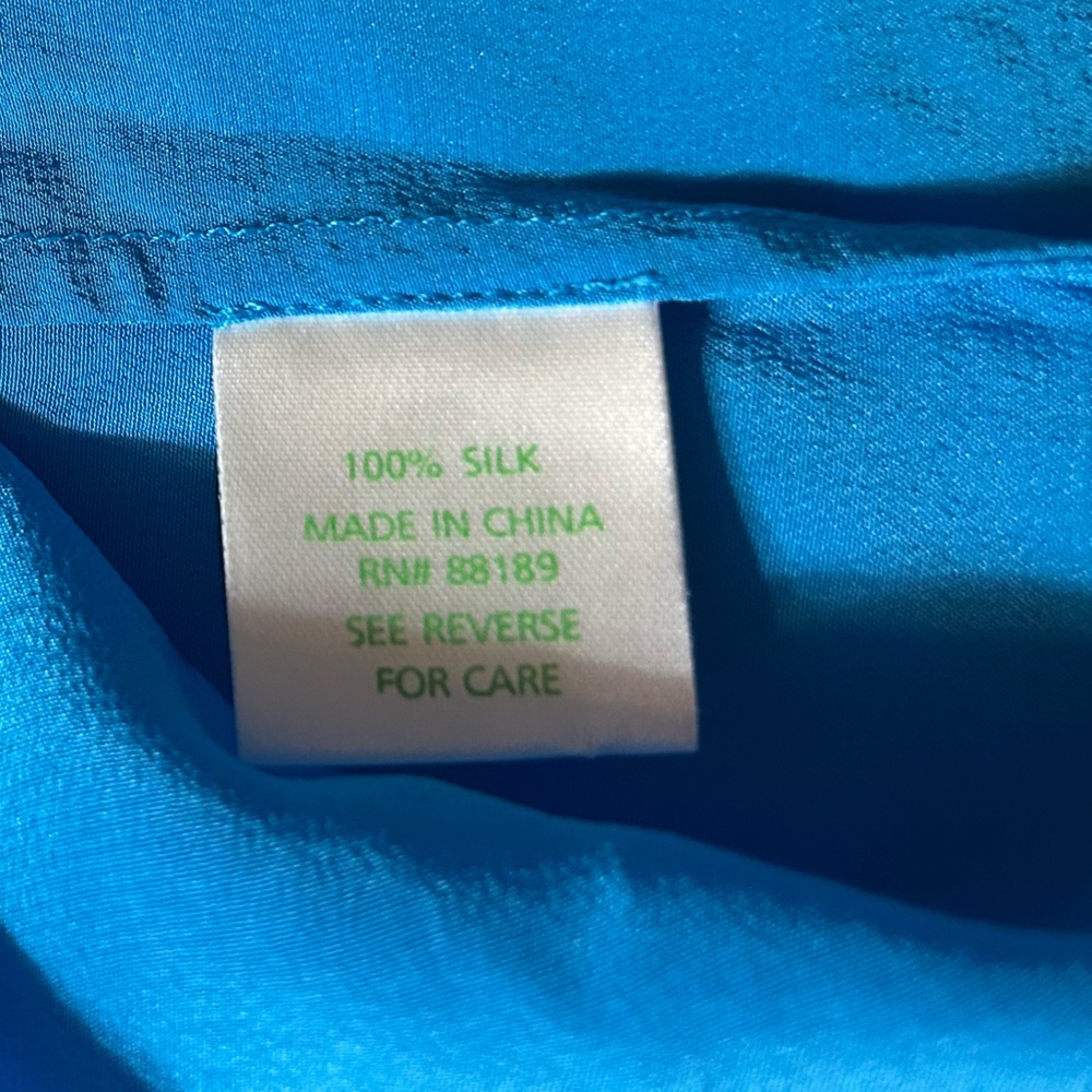 Lilly Pulitzer Elsa Silk Blue Blouse - Picture 5 of 5